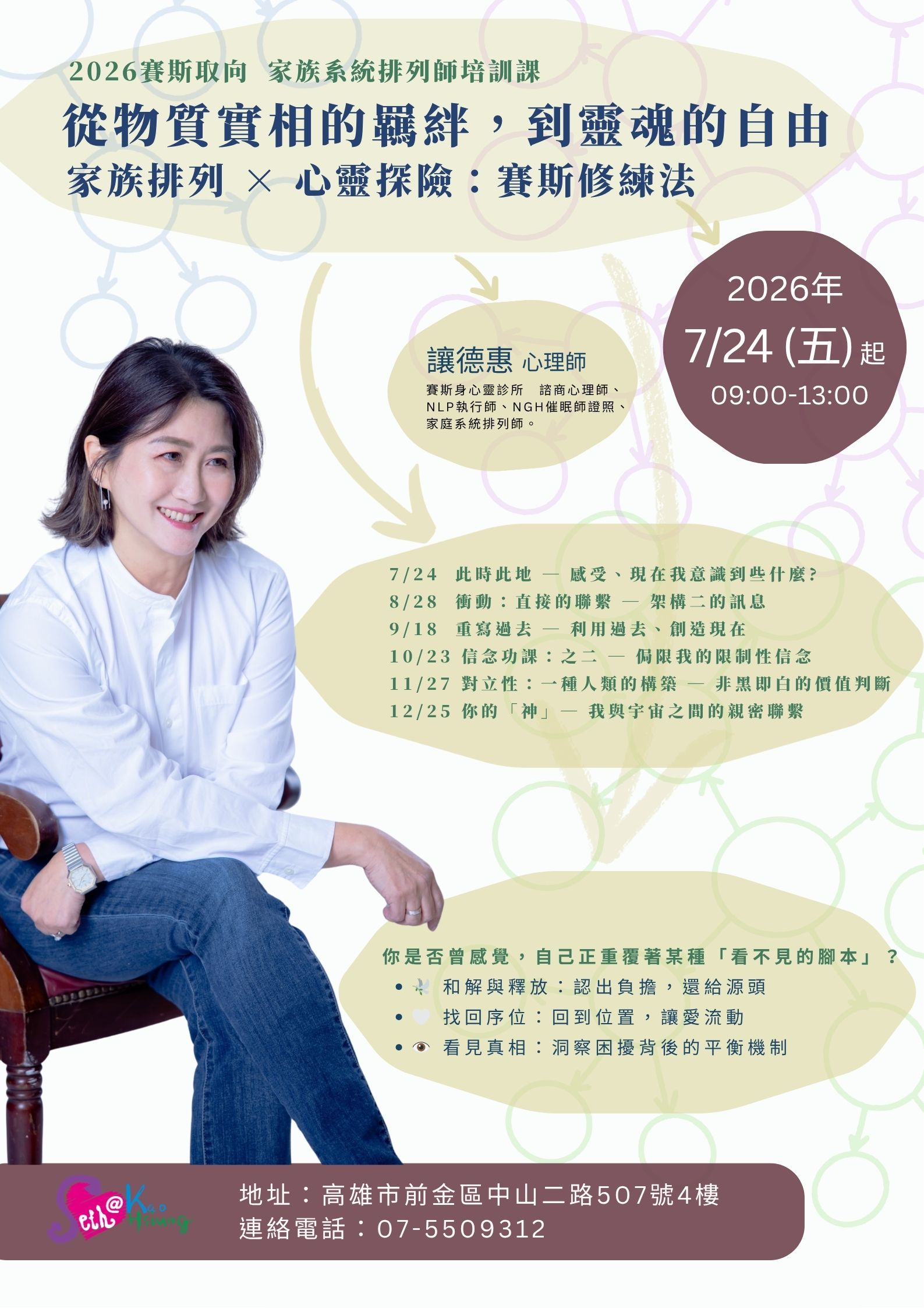 【高雄分會】2026賽斯取向-家族系統排列師培訓課