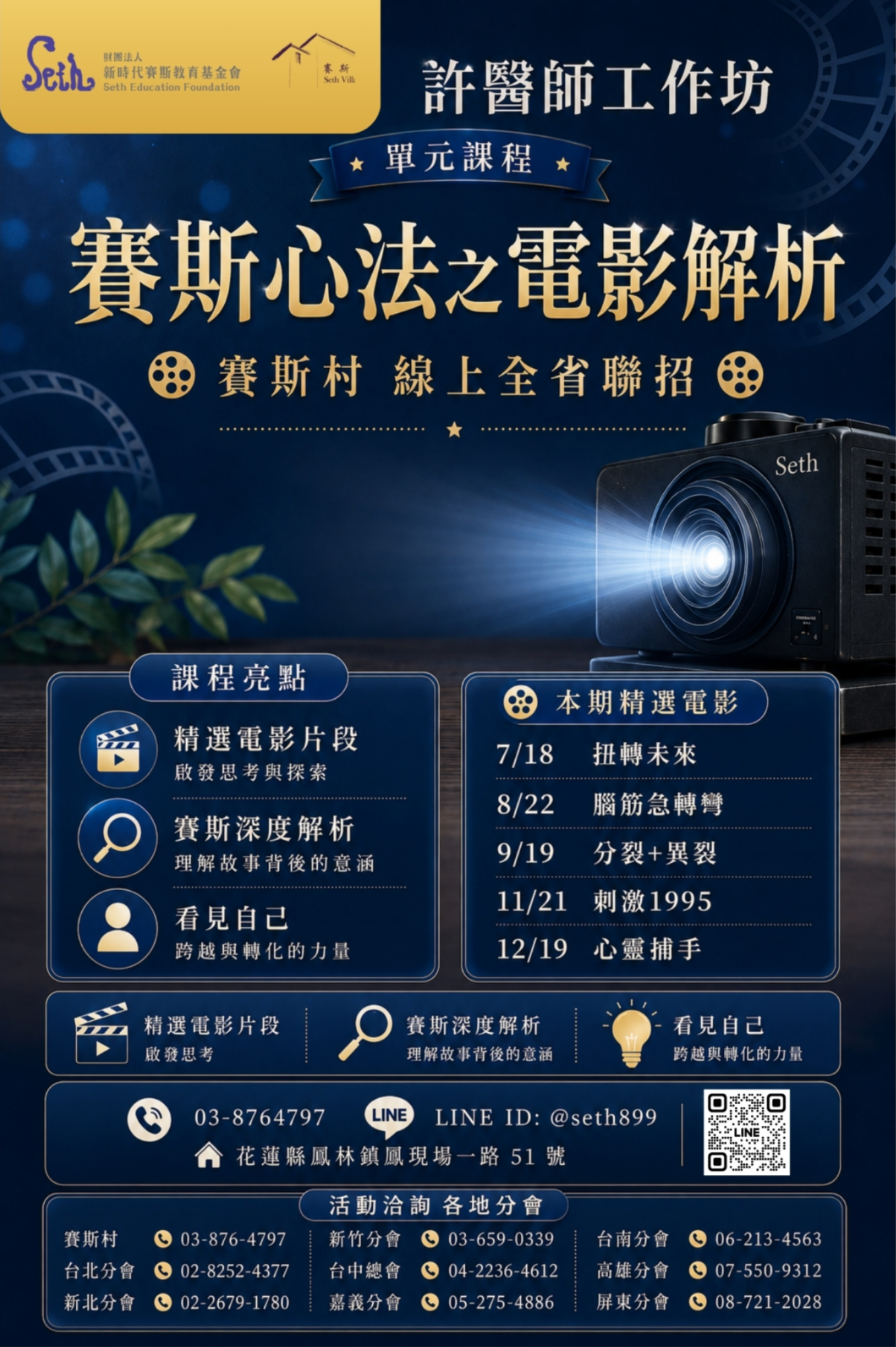 賽斯台中_全省聯招【許醫師｜賽斯心法之電影解析】